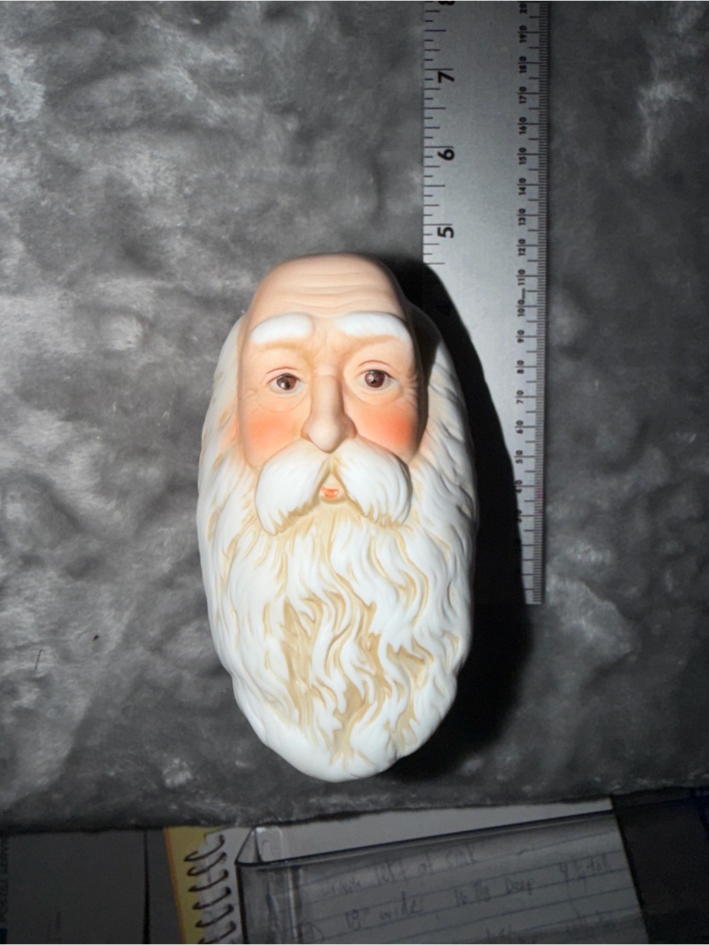 Hand-Painted White and Cream Santa Head doll heads